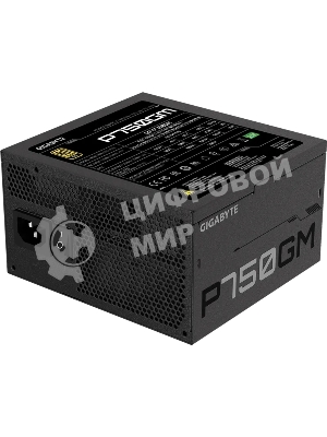 Блок питания Gigabyte P750GM (GP-P750GM), 750Вт, 80 PLUS Gold, 120мм, модульный, черный