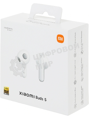 Наушники TWS Xiaomi Buds 5 белый, вкладыши, Bluetooth, активное шумоподавление, до 6 ч