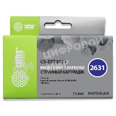 Картридж струйный Cactus CS-EPT2631 (26XL) фото черный (11.6 мл) для Epson Expression Home XP-600/605/700/800