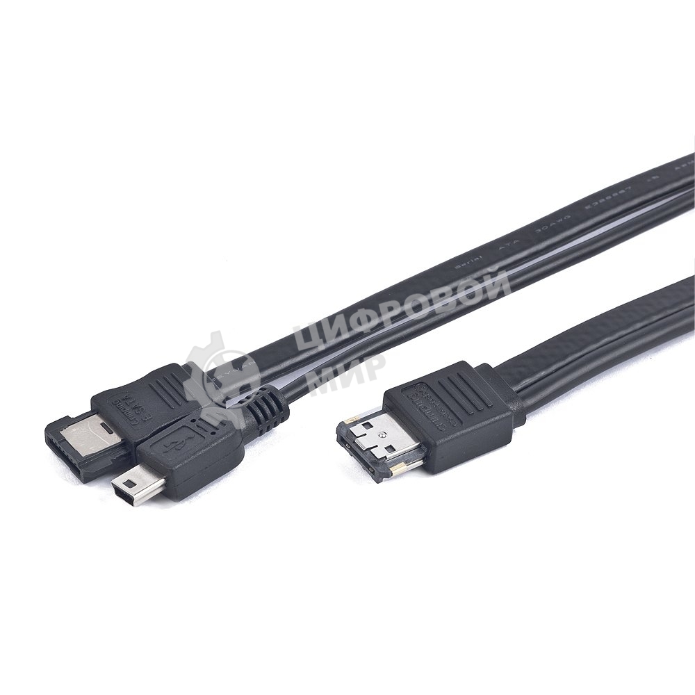 Кабель Gembird Кабель питания и интерфейсный Y-кабель eSATAp - eSATA/Mini USB, 1м, пакет(CC-ESATAP-ESATA-USB5P-1M)