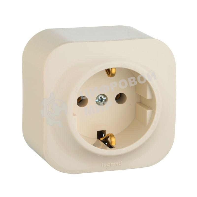 Розетка Legrand 782241 с заземлением без шторок (Слоновая кость)