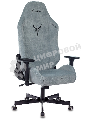 Кресло игровое Бюрократ Knight N1 Fabric серо-голубой Light-28 с подголов. крестовина металл
