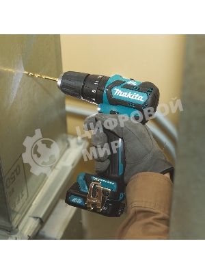 Дрель-шуруповерт Makita HP332DWAE, 10.8 В, 2 Ач, 35 Нм, бесщеточный, ударный