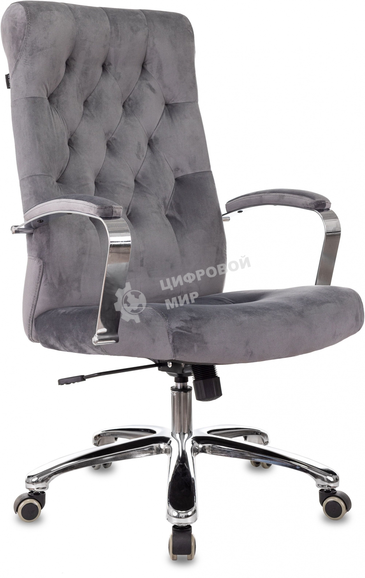 Кресло руководителя Бюрократ T-9928SL Fabric серый Italia 26, крестов. металл хром