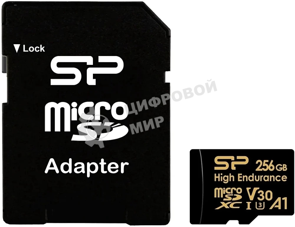 Флеш карта microSD 256Gb Silicon Power microSDHC Class 10 UHS-I A1 V30 U3 (SD адаптер) 100Mb/s