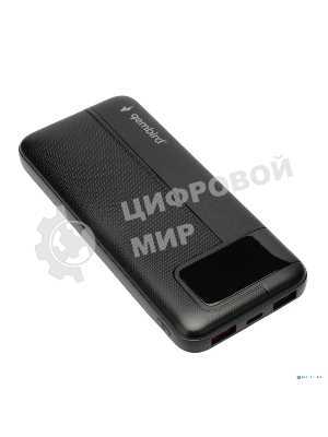 Портативный аккумулятор Gembird GPB-10Q, 10000мА·ч, QC/PD, дисплей, черный