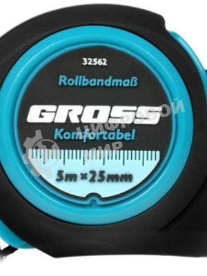 Рулетка Gross Komfortabel, 5 м х 25 мм, обрезиненный корпус