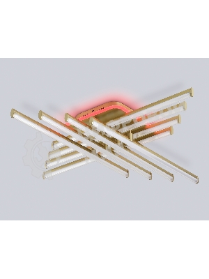 Потолочный светодиодный светильник Ambrella light FL6263 GD золото 115W 3000K-6400K+RGB 810*810*130 (ПДУ ИК)