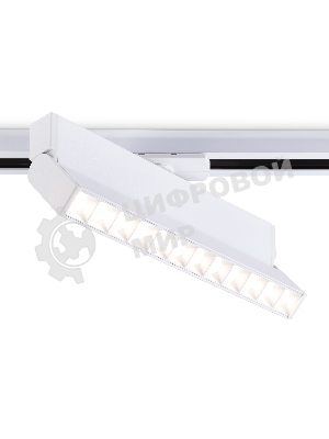 Трековый однофазный светодиодный светильник Ambrella light GL6816 WH белый LED 12W 4200K 24° 230*22*87