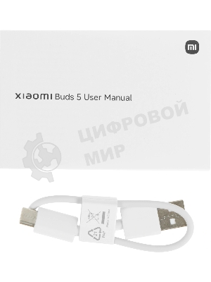 Наушники TWS Xiaomi Buds 5 белый, вкладыши, Bluetooth, активное шумоподавление, до 6 ч