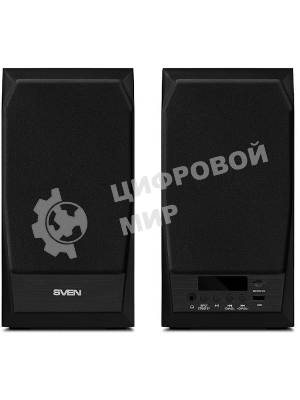 Акустическая система 2.0 SVEN MC-10, чёрный, мощность 2x25Вт (RMS), FM-тюнер, USB/microSD, дисплей, пульт ДУ, Bluetooth SVEN MC-10, чёрный, акустическая система 2.0, мощность 2x25Вт (RMS), FM-тюнер, USB/microSD, дисплей, пульт ДУ, Bluetooth