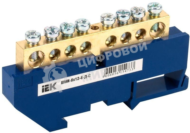 Шина нулевая на DIN-изол. ШНИ 8х12-8-Д-С ИЭК YNN10-812-8D-K07