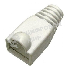 Защитные колпачки для кабеля 6,0мм cat.5, на соединение коннектора с кабелем, белый, 100 шт. в пчк