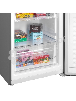 Холодильник Maunfeld MFF187NFIX10 нержавеющая сталь двухкамерный 232/98л морозилка снизу, No Frost