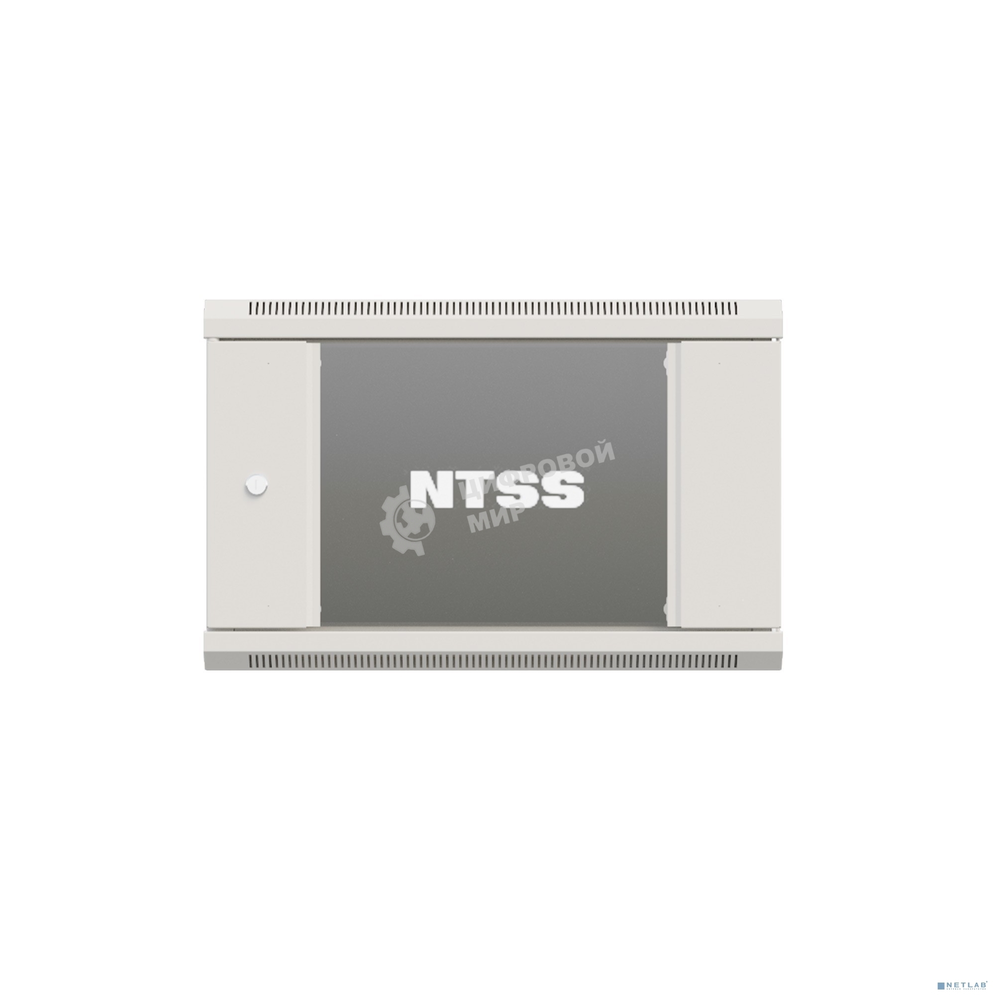 Шкаф коммутационный NTSS Премиум (NTSS-W6U6045GS-2) настенный 6U 600x450 мм пер. дв. стекл 60 кг серый IP20 сталь