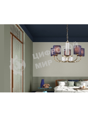 Люстра Ambrella light LH71271/5 BS/DB латунь/темно синий E14/5 max 40W D650*840