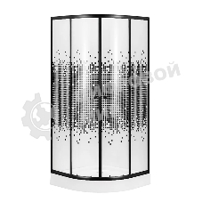 Душевой уголок BAU Dream с поддоном 80x80х195, прозрачное закаленное стекло с черной мозаикой 5 мм,