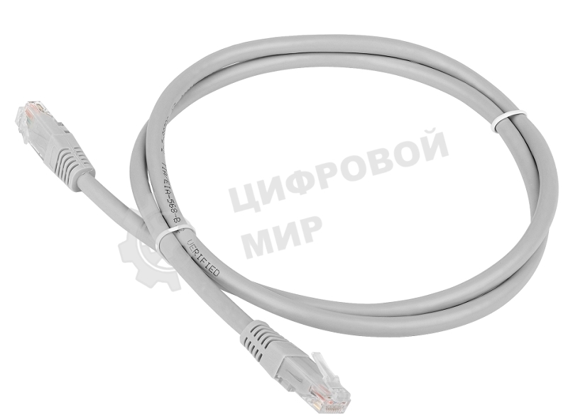 Патч-корд TWT UTP cat.6, с заливными колпачками, 10.0 м, серый