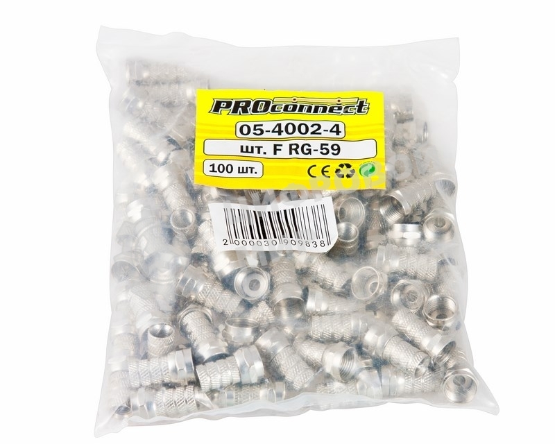 F-разъем RG-59, L=19 мм, цинк PROconnect