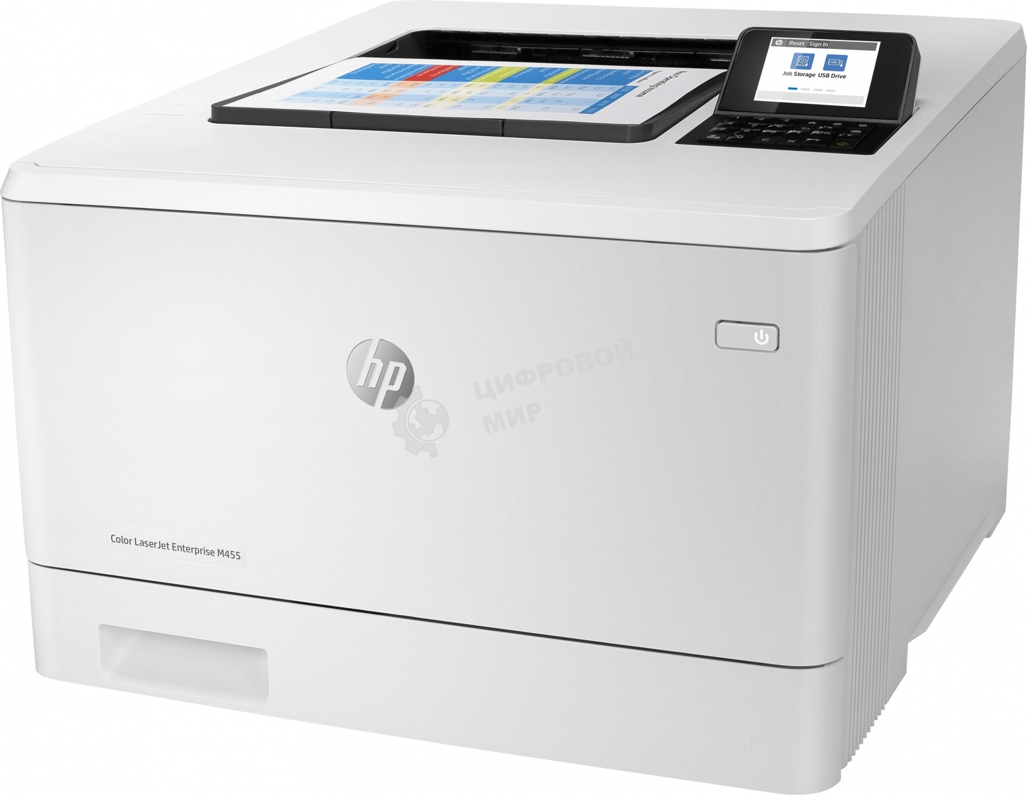 Принтер лазерный HP Color LaserJet Pro M455dn (3PZ95A), A4, цветной, печ. до 27 стр/мин., 600 x 600 dpi, USB, RJ-45, Air Print, Mopria