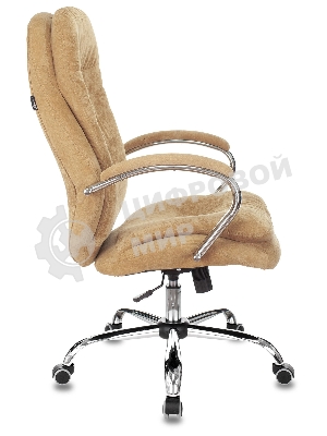 Кресло руководителя Бюрократ T-9950SL Fabric горчичный Velvet 73, крестовина металл хром