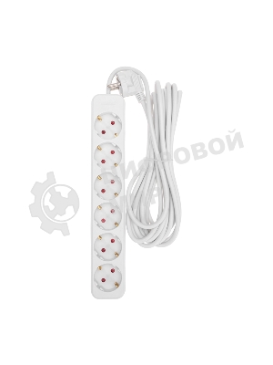 Удлинитель STANDARD 6 гнезд, 5м, 3х1,0мм², с/з, белый REXANT