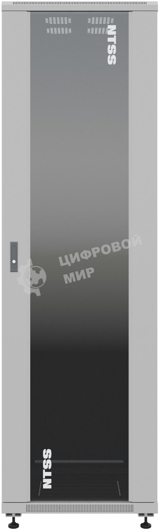 Шкаф серверный NTSS Премиум (NTSS-R42U6080GS) напольный 42U 600x800мм пер.дв.стекл металл 900кг серый IP20 сталь
