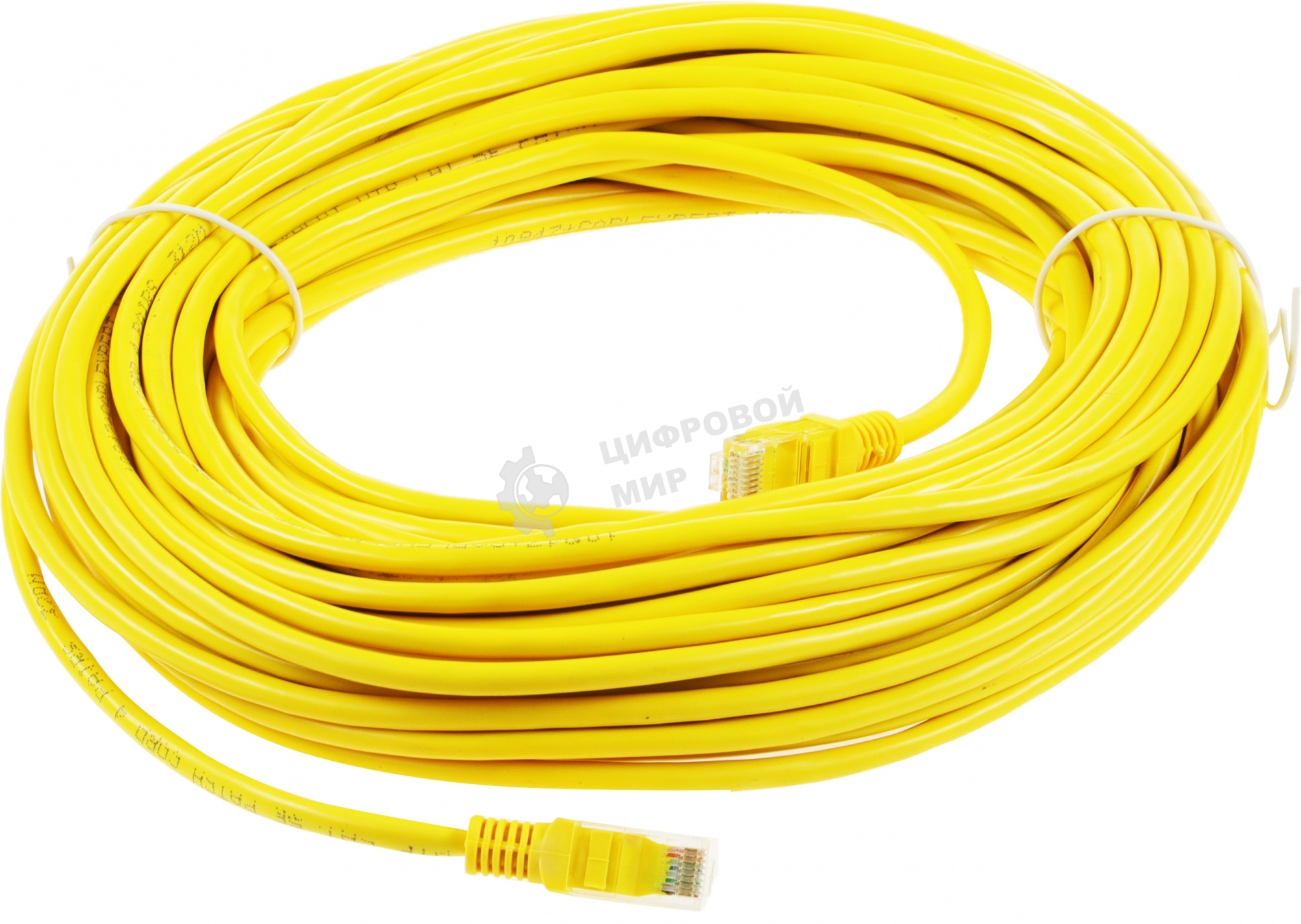Патч-корд UTP Cablexpert PP12-20M/Y cat.5e, 20м, литой, многожильный, желтый