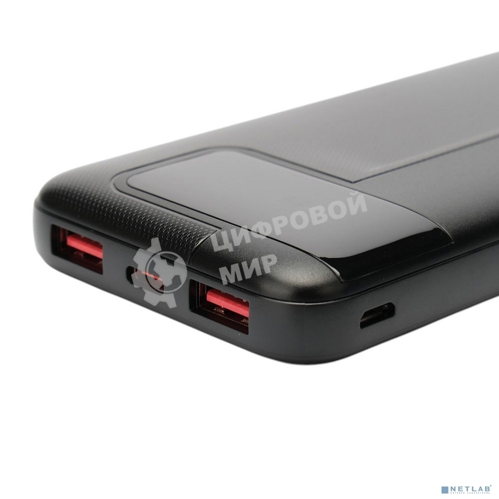 Портативный аккумулятор Gembird GPB-10Q, 10000мА·ч, QC/PD, дисплей, черный