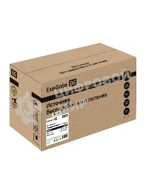 Источник бесперебойного питания ExeGate Smart LB-2200.LCD.AVR.4SH (2200VA/1300W, цветной LCD, AVR, 4*Schuko, батарея 12V 9Ah - 2 шт., металлический корпус, Black)