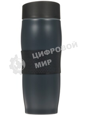 Термокружка LARA LR04-24 Black 380 мл, двойные стенки, вакуум, сталь/силикон, черный