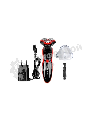 Электробритва Centek CT-2168 (красный) ротор 3D, влажное бритье, 3 плав.головки, 2-ные лезвия, до 50 мин раб