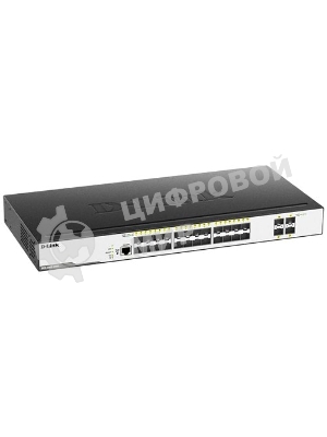 Коммутатор D-Link DGS-3000-28XS/B1A, 24×1 Гбит/с SFP + 4×10 Гбит/с SFP+, управляемый