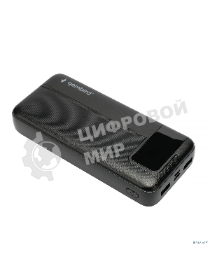 Портативный аккумулятор Gembird GPB-20Q, 20000мА·ч, QC/PD, дисплей, черный