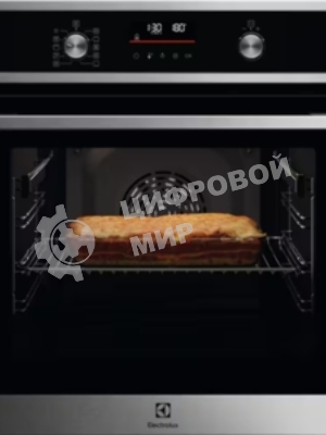 Встраиваемый духовой шкаф Electrolux COF6P76BX, Духовой шкаф электрический с конвекцией, объем 65 л, утапливаемые переключатели, 9 режимов, автопрограммы, очистка пиролитическая, 3 стекла в дверце, направляющие проволочные + телескопические (1 уровень)