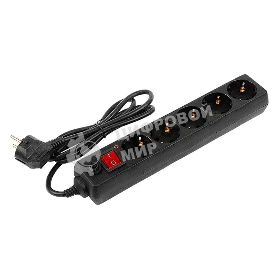 Сетевой фильтр General GPS-5-16-3x1-700-B, 5 мест, 16А, 3x1 мм2, 7 м, черный