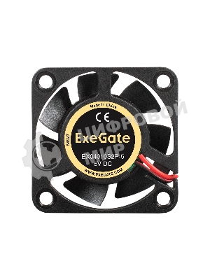 Вентилятор 5В DC ExeGate EX04010S2P-5 (40x40x10 мм, Sleeve bearing (подшипник скольжения), 2pin, 5000RPM, 24dBA)