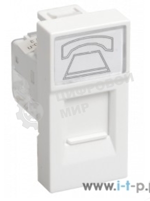 Розетка телефонная RJ-11 IEK (CKK-40D-RT1-K01) РКФ-10-00-П кат.3 (на 1 модуль) ПРАЙМЕР белая