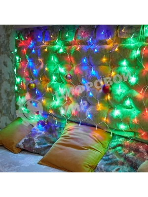 Новогодние светоукрашения Neon-night гирлянда-сеть LED 1х1.5 мМуЛЬТИ с контроллером, 240В
