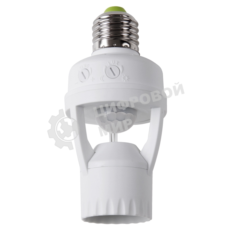 Датчик движения Rexant в патрон E27 ДДП 01, 360°, 60 Вт, 10-2000Лк, 7 м, 10-300 сек.