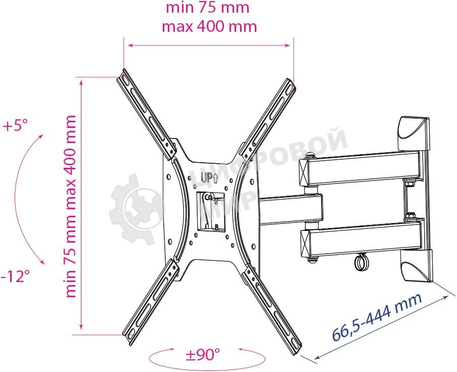 Кронштейн Kromax Optima-404 черный 15