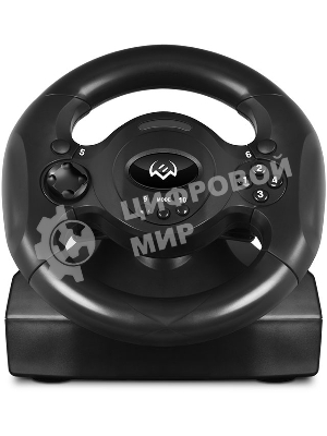 Руль SVEN GC-W300 (педали, вибро, лепестки, D-pad, 10 кл, резин. вставки, PC, цифр. и аналог.
