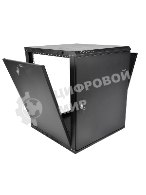 Шкаф телекоммуникационный настенный разборный ЦМО ЭКОНОМ 12U (600 x 520) дверь металл, черный (ШРН-Э-12.500.1-9005)