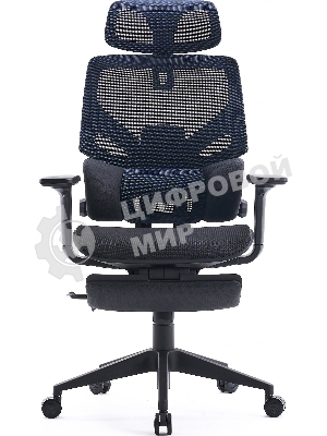 Кресло Cactus CS-CHR-MC01-BLBK синий, сетка, подголовник, подставка для ног