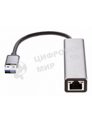 Переходник VCOM USB 3.0 -->RJ-45 1000Mbps+3 USB3.0, Aluminum Shell, 0.2м DH312A