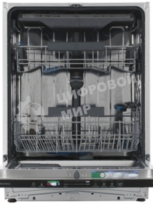 Встраиваемая полногабаритная посудомоечная машина Electrolux KEGB9420W, загрузка на 15 комплектов посуды, сенсорное управление, 8 программ, 59.6x55x82 см, черный , сушка: с открыванием дверцы/с теплообменником, индикация на полу: проекция диспле