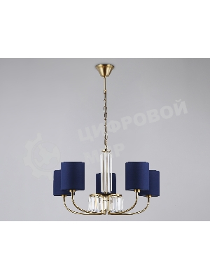 Люстра Ambrella light LH71271/5 BS/DB латунь/темно синий E14/5 max 40W D650*840
