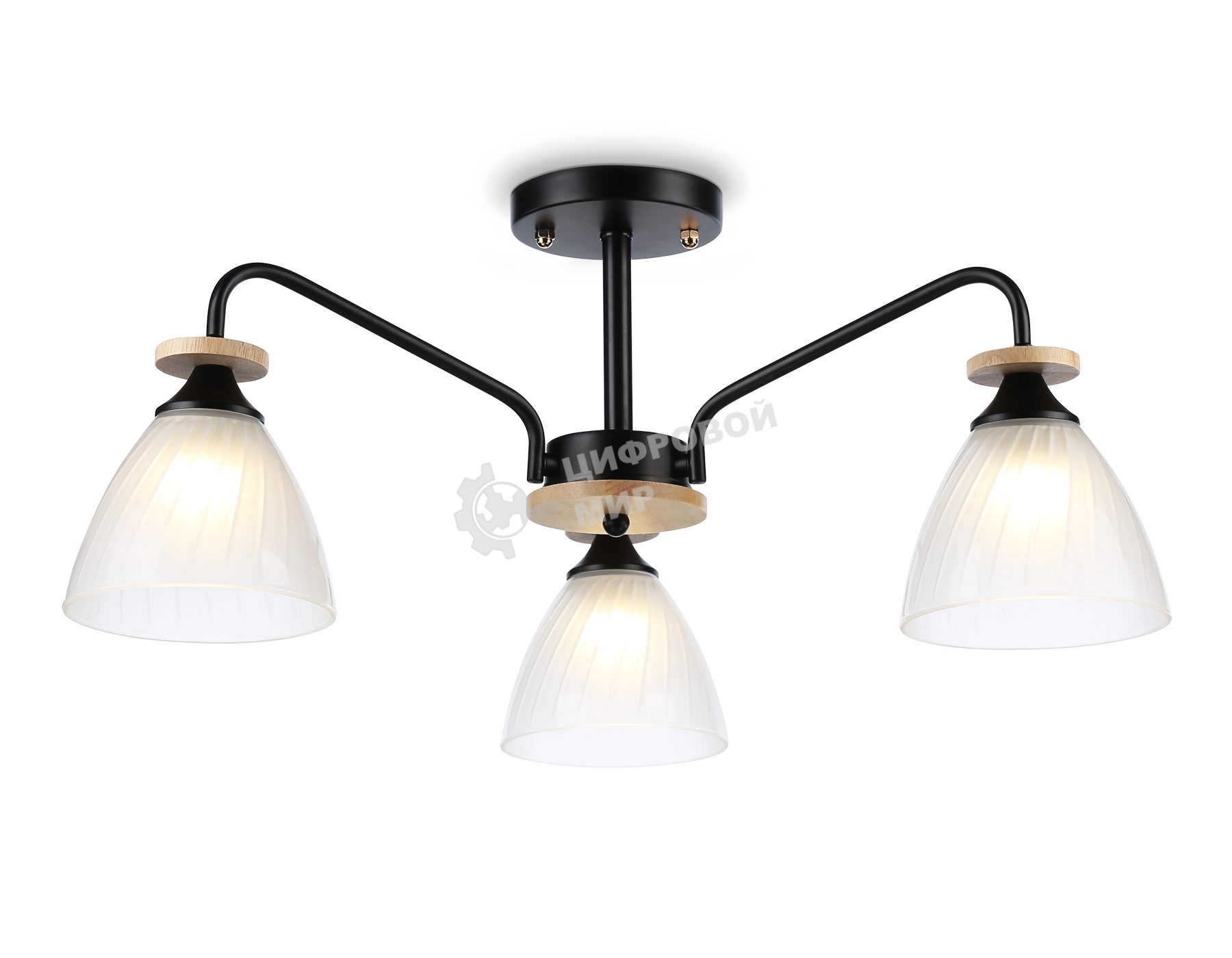 Светильник Ambrella light TR9564/3 BK/FR черный/белый матовый E27/3 max 40W D620*250