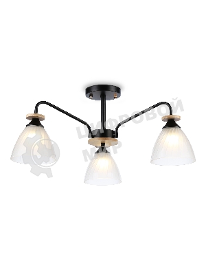 Светильник Ambrella light TR9564/3 BK/FR черный/белый матовый E27/3 max 40W D620*250
