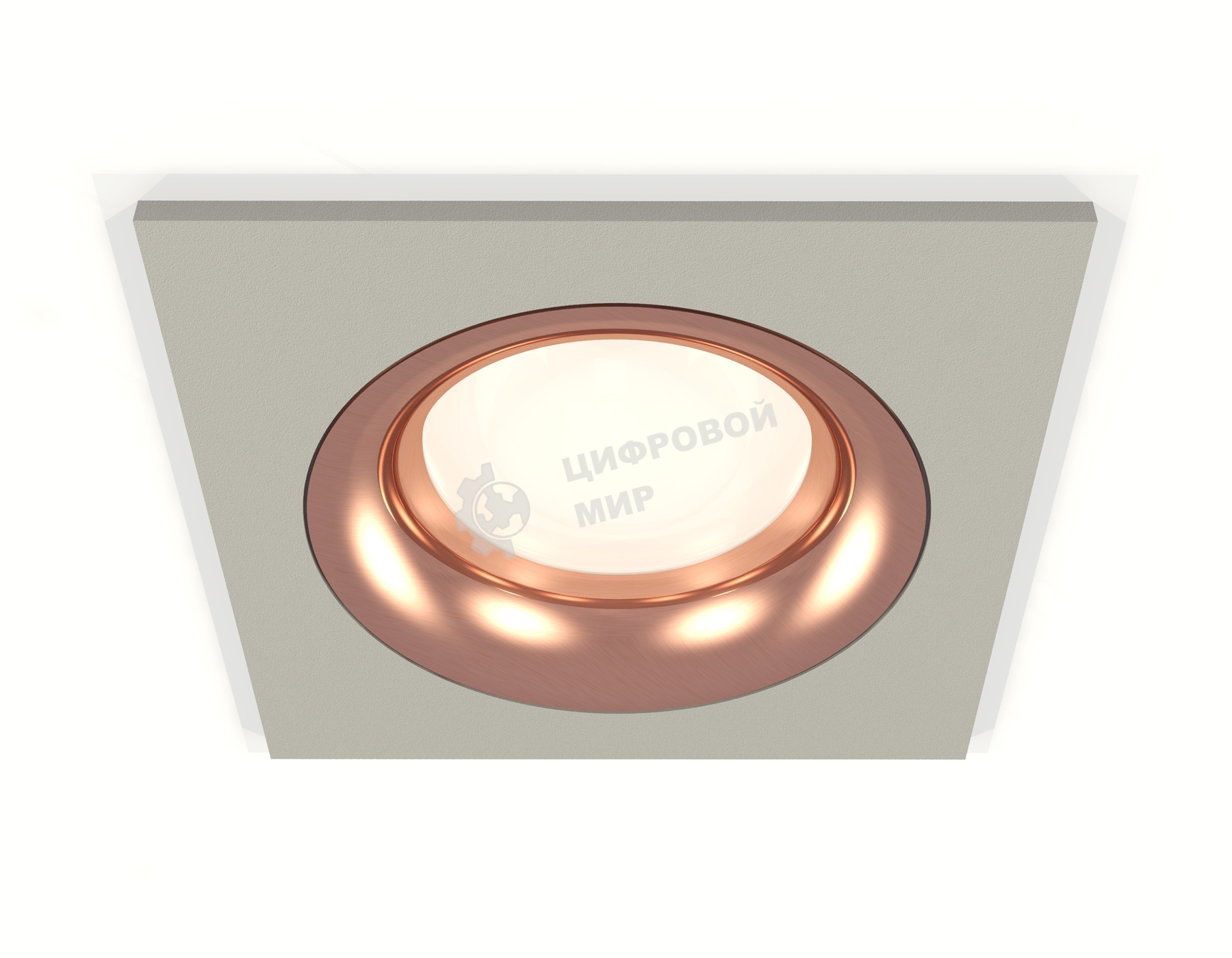 Комплект встраиваемого светильника Ambrella light XC7633006 SGR/PPG серый песок/золото розовое полированное MR16 GU5.3 (C7633, N7015)